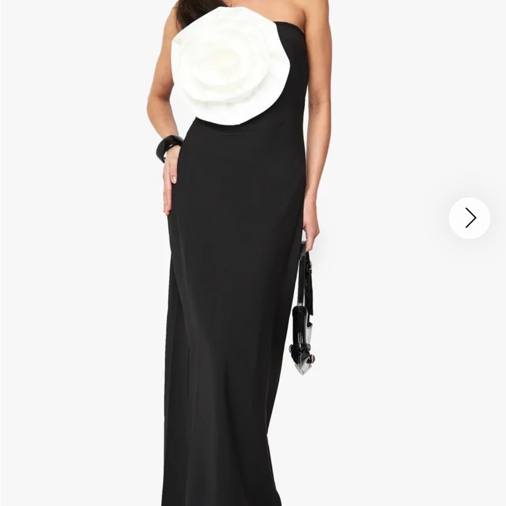 Boohoo Rose Detail Bandeau Maxi Dress Sz 4